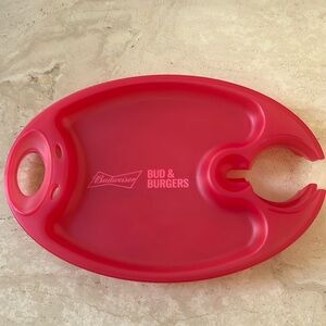 Budweiser Bud & Burgers Plastic Reusable Food Trays - Great for Tailgating! (4)
